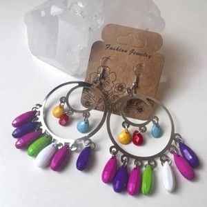 Multicolor Fashion Cluster Earrings